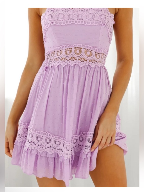 Hello Molly Dresses & Skirts - Hello Molly Shady Lady Lavender Lace-Trim Summer Dress